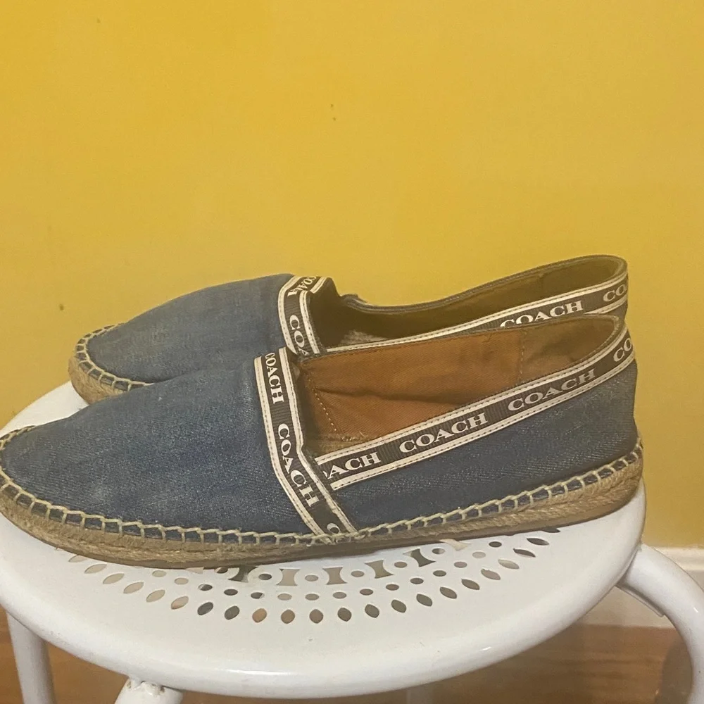 Coach Denim Espadrilles Blue Size 8.5